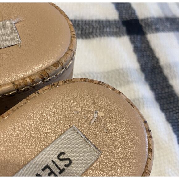 Steve Madden Women's Faithi Wedge Sandal Size 8M Snakeskin Print Silver Buckle - Picture 9 of 11